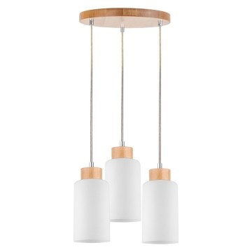 Hängeleuchte BOSCO 3xE27/60W/230V Birke