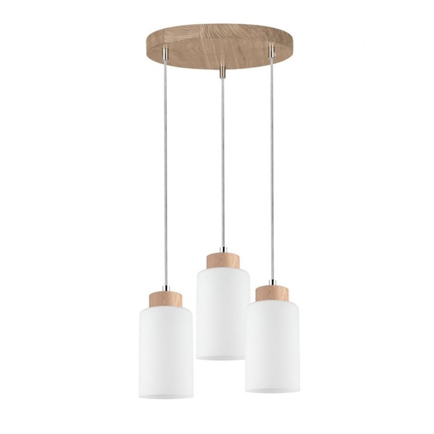 Hängeleuchte BOSCO 3xE27/60W/230V Eiche