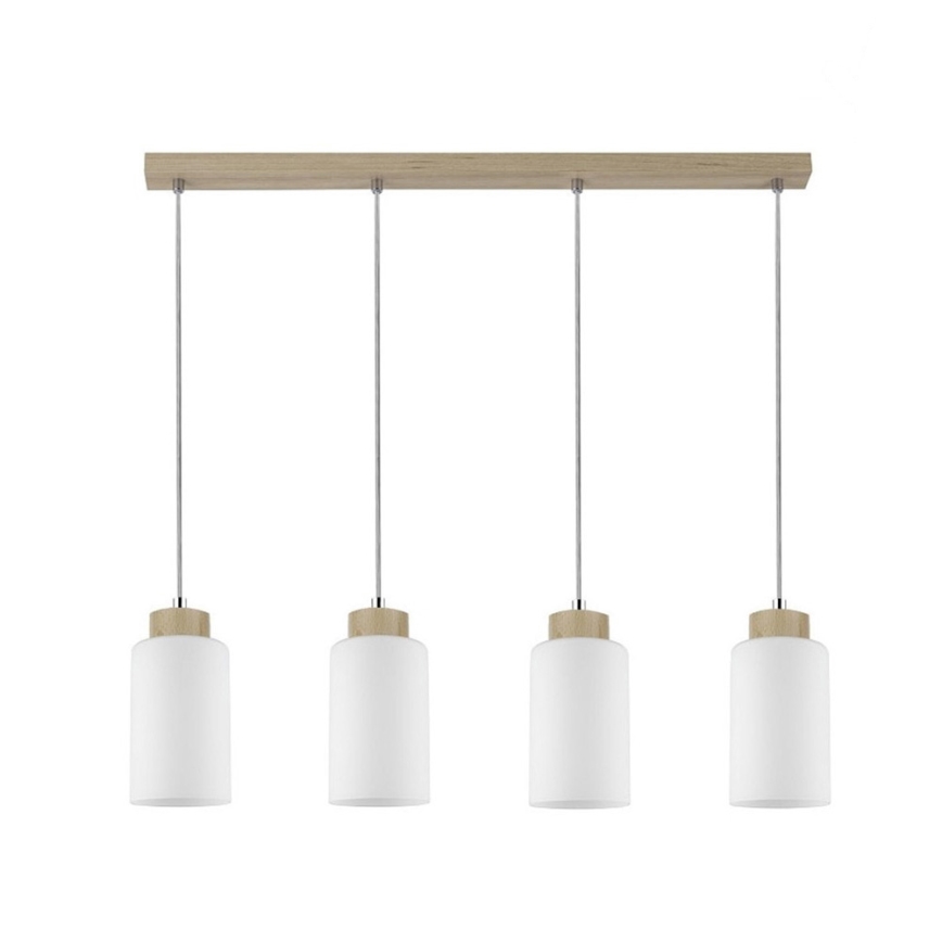 Hängeleuchte BOSCO 4xE27/60W/230V Birke