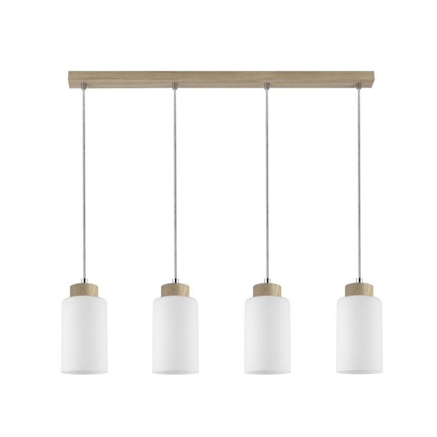 Hängeleuchte BOSCO 4xE27/60W/230V Eiche