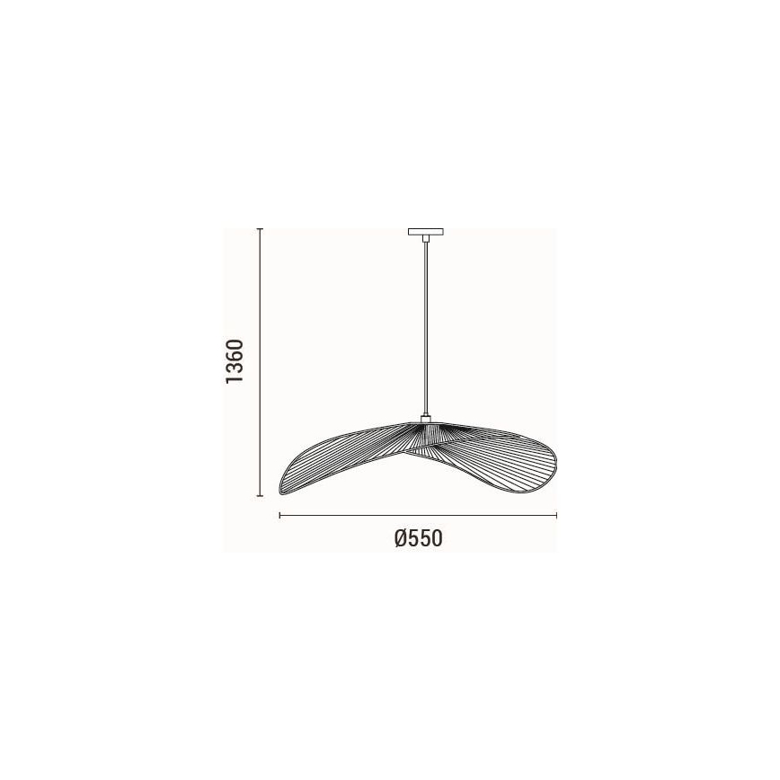 Hängeleuchte CALYPSO 1xE27/15W/230V d 55 cm Bambus