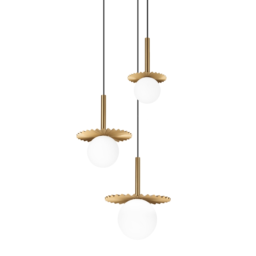 Hängeleuchte CHITA mit Kabelaufhängung, 3xG9/5W/230V, gold