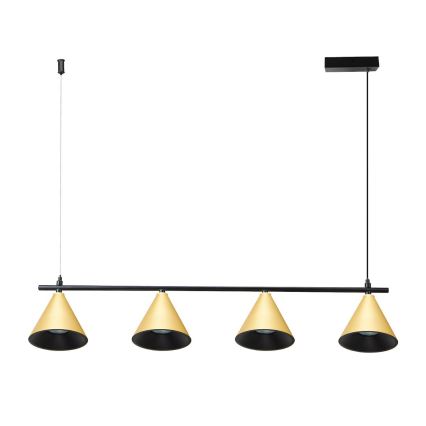 Hängeleuchte CONE 4xGU10/10W/230V golden/schwarz