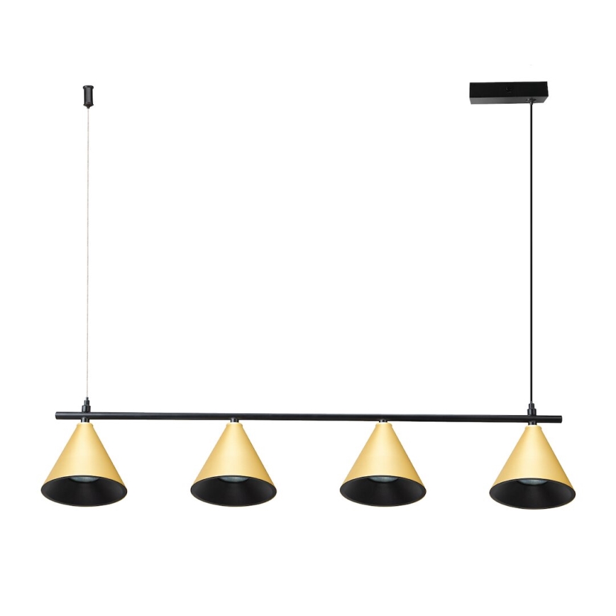 Hängeleuchte CONE 4xGU10/10W/230V golden/schwarz