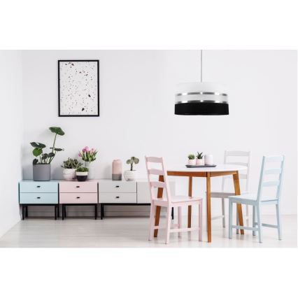 Hängeleuchte CORAL 1xE27/60W/230V schwarz-weiß