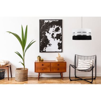 Hängeleuchte CORAL 1xE27/60W/230V schwarz-weiß