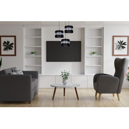 Hängeleuchte CORAL 3xE27/60W/230V schwarz/matt Chrom d 45 cm