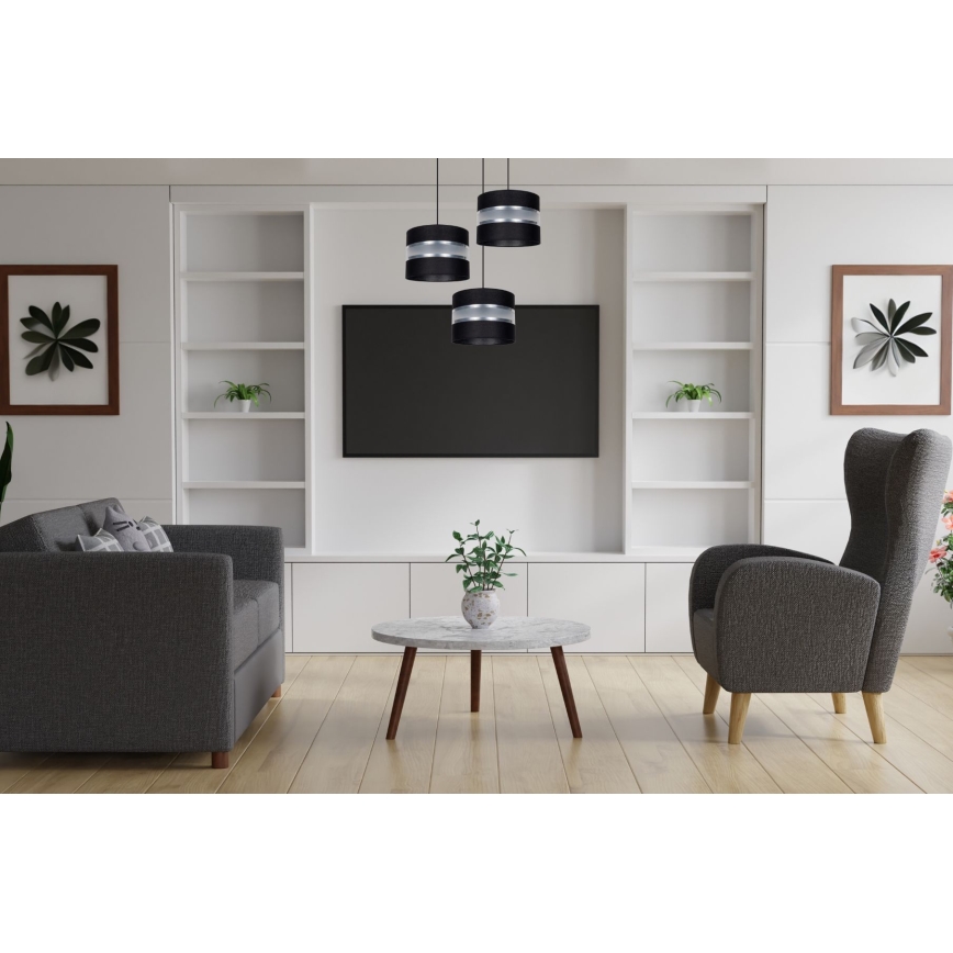 Hängeleuchte CORAL 3xE27/60W/230V schwarz/matt Chrom d 45 cm