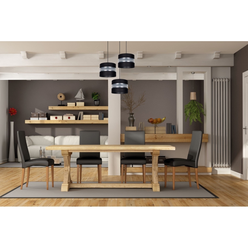 Hängeleuchte CORAL 3xE27/60W/230V schwarz/matt Chrom d 45 cm