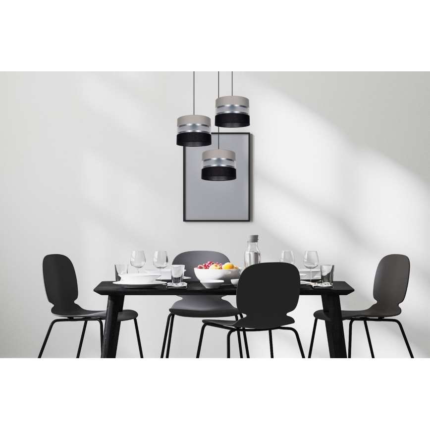 Hängeleuchte CORAL 3xE27/60W/230V schwarz/grau/matt Chrom d 45 cm