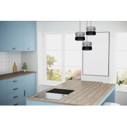Hängeleuchte CORAL 3xE27/60W/230V schwarz/grau/matt Chrom d 45 cm