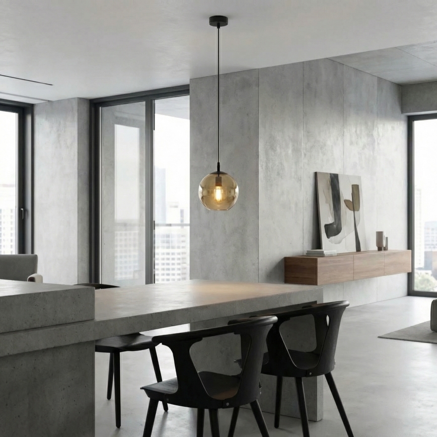 Hängeleuchte COSMO 1xE14/10W/230V d 14 cm schwarz/beige