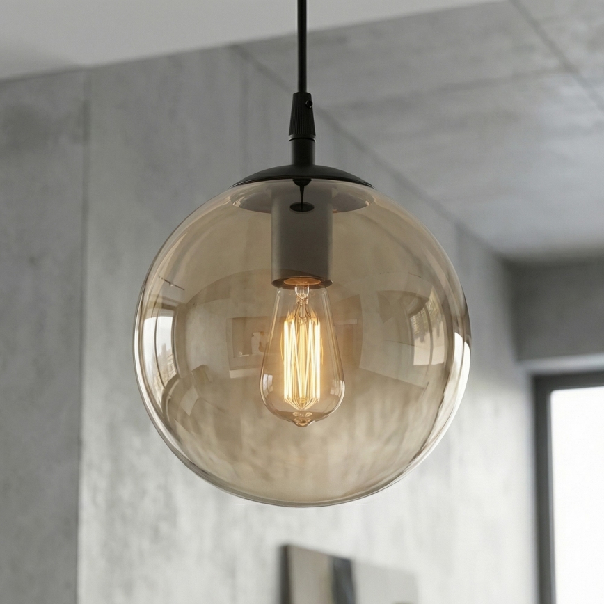 Hängeleuchte COSMO 1xE14/10W/230V d 14 cm schwarz/beige