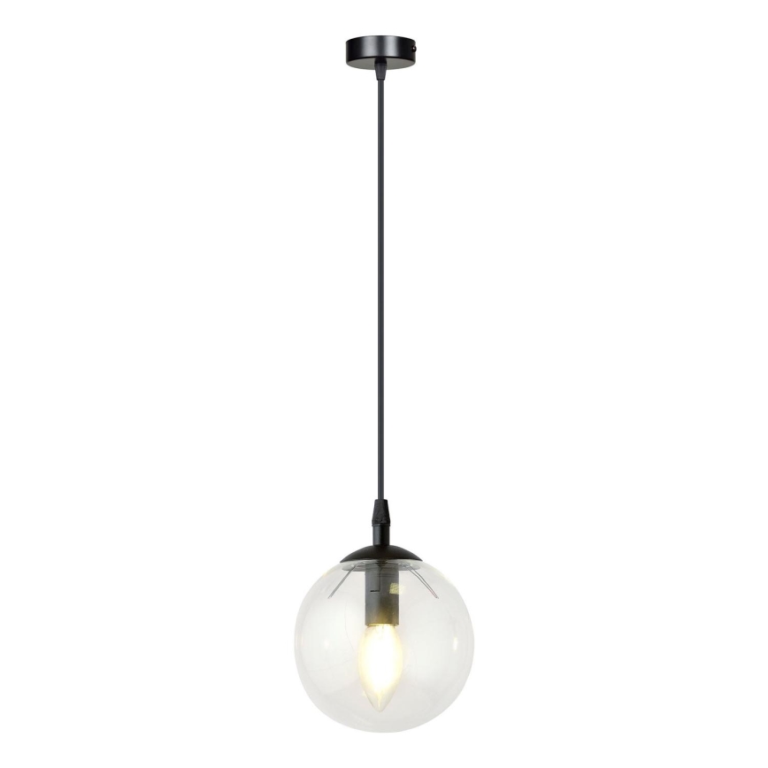 Hängeleuchte COSMO 1xE14/10W/230V d 14 cm schwarz/klar