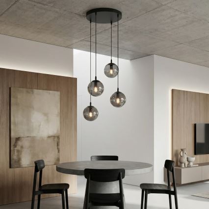 Hängeleuchte COSMO 4xE14/10W/230V d 40 cm schwarz/grau