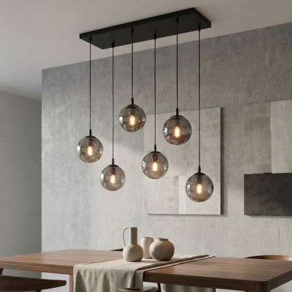 Hängeleuchte COSMO 6xE14/10W/230V schwarz/grau