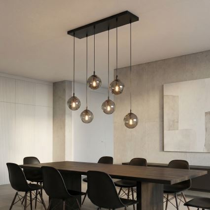 Hängeleuchte COSMO 6xE14/10W/230V schwarz/grau