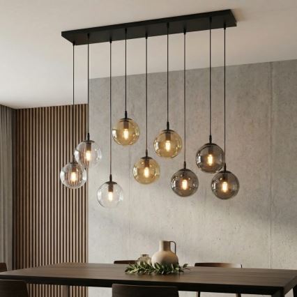 Hängeleuchte COSMO 9xE14/10W/230V schwarz/grau/beige/klar