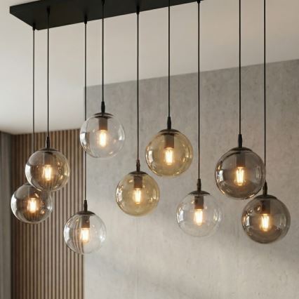 Hängeleuchte COSMO 9xE14/10W/230V schwarz/grau/beige/klar