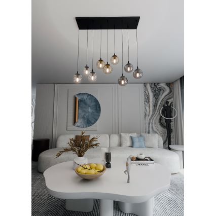 Hängeleuchte COSMO 9xE14/10W/230V schwarz/grau/beige/klar