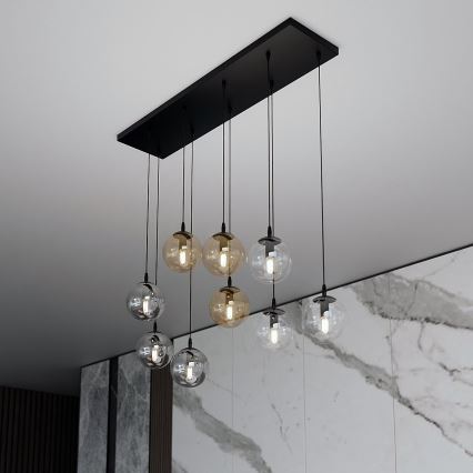 Hängeleuchte COSMO 9xE14/10W/230V schwarz/grau/beige/klar