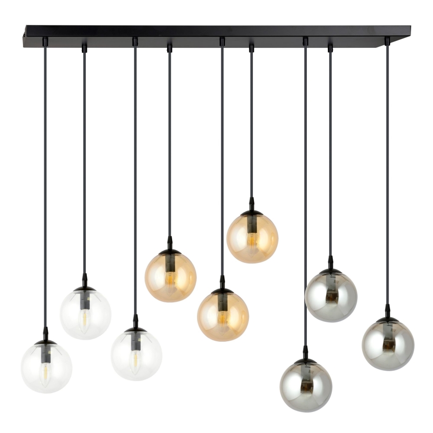 Hängeleuchte COSMO 9xE14/10W/230V schwarz/grau/beige/klar