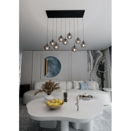Hängeleuchte COSMO 9xE14/10W/230V schwarz/grau