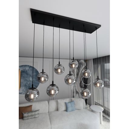 Hängeleuchte COSMO 9xE14/10W/230V schwarz/grau