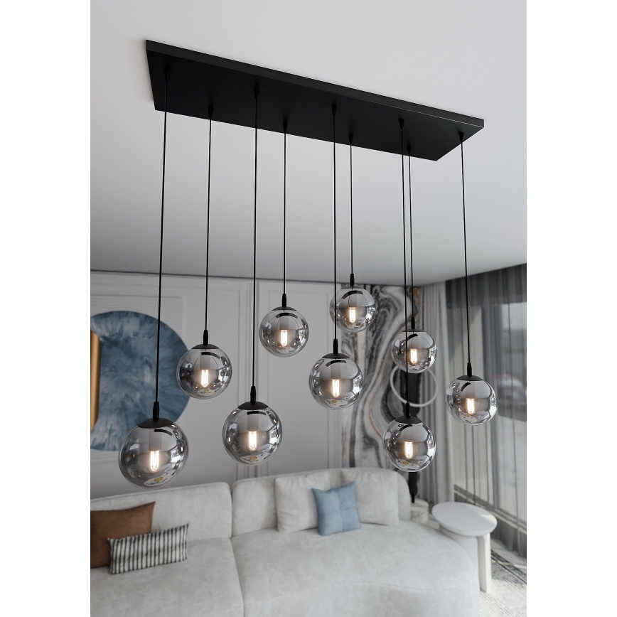 Hängeleuchte COSMO 9xE14/10W/230V schwarz/grau