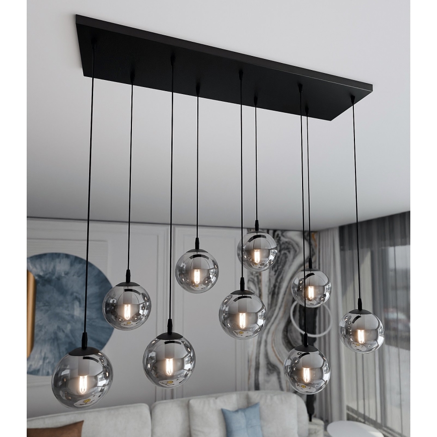 Hängeleuchte COSMO 9xE14/10W/230V schwarz/grau