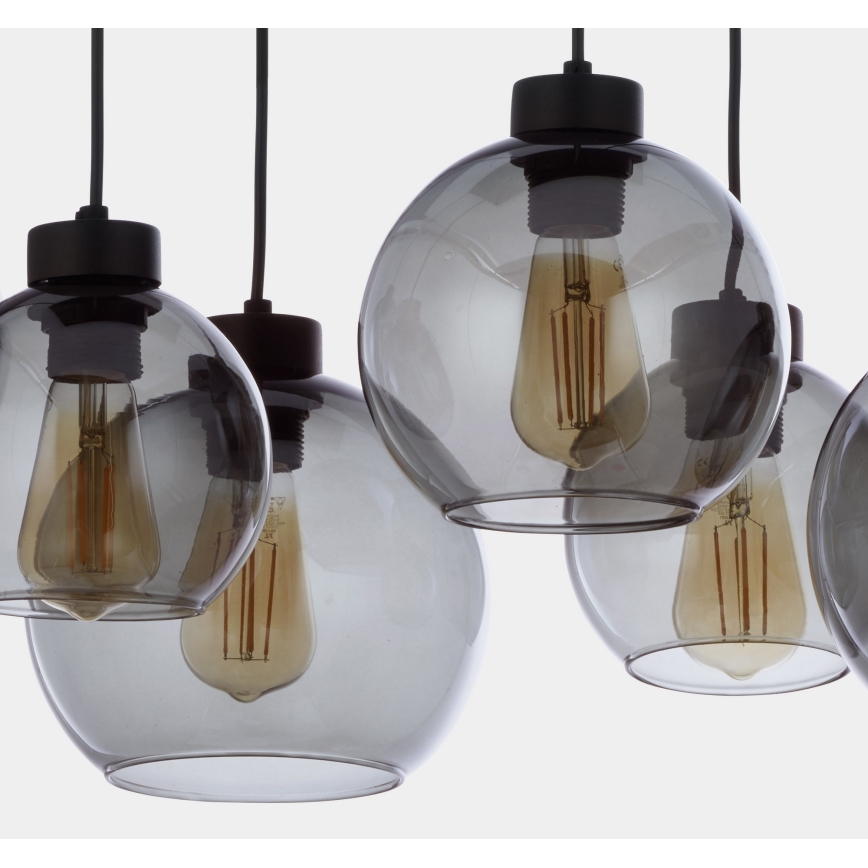 Hängeleuchte CUBUS 6xE27/60W/230V schwarz