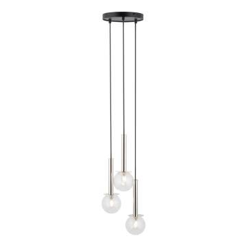 Hängeleuchte DAISY 3xG9/12W/230V d 27 cm glänzendes Chrom/schwarz/klar