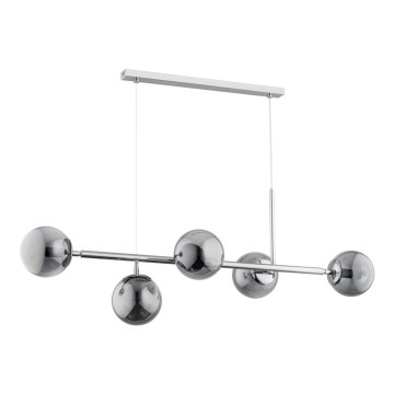 Hängeleuchte DANSA 5xE14/10W/230V grau/chrom glänzend