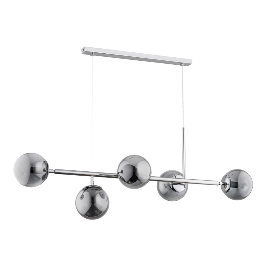 Hängeleuchte DANSA 5xE14/10W/230V grau/chrom glänzend