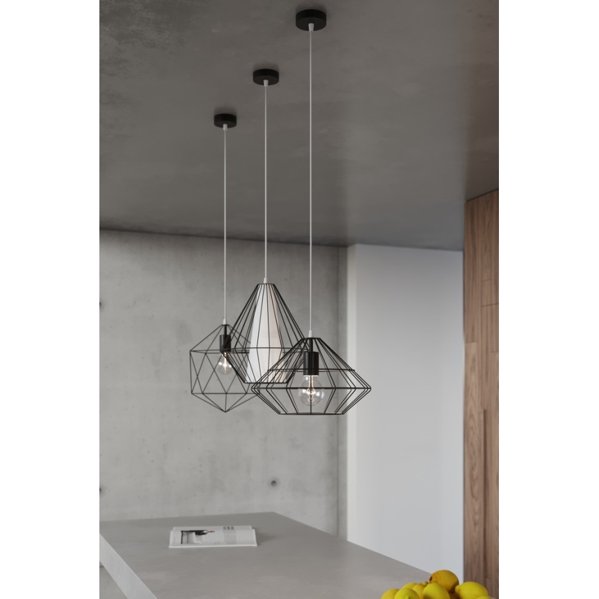 Hängeleuchte DEMI 1xE27/60W/230V schwarz/weiß