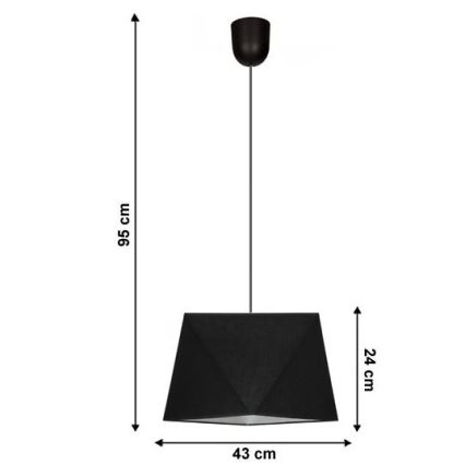 Hängeleuchte DIAMENT 1xE27/60W/230V schwarz