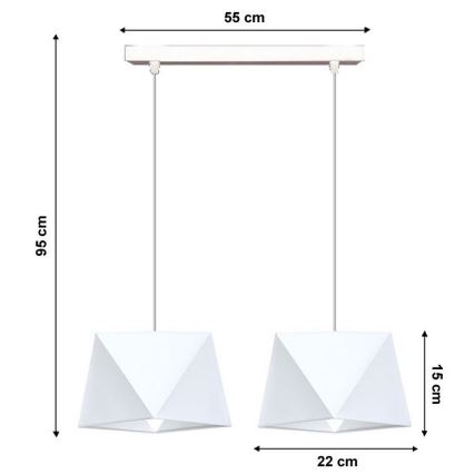 Hängeleuchte DIAMENT 2xE27/60W/230V weiß