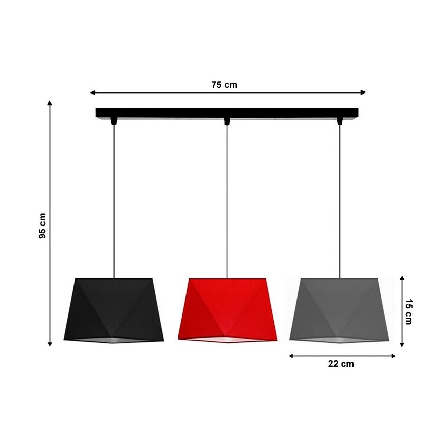 Hängeleuchte DIAMENT 3xE27/60W/230V