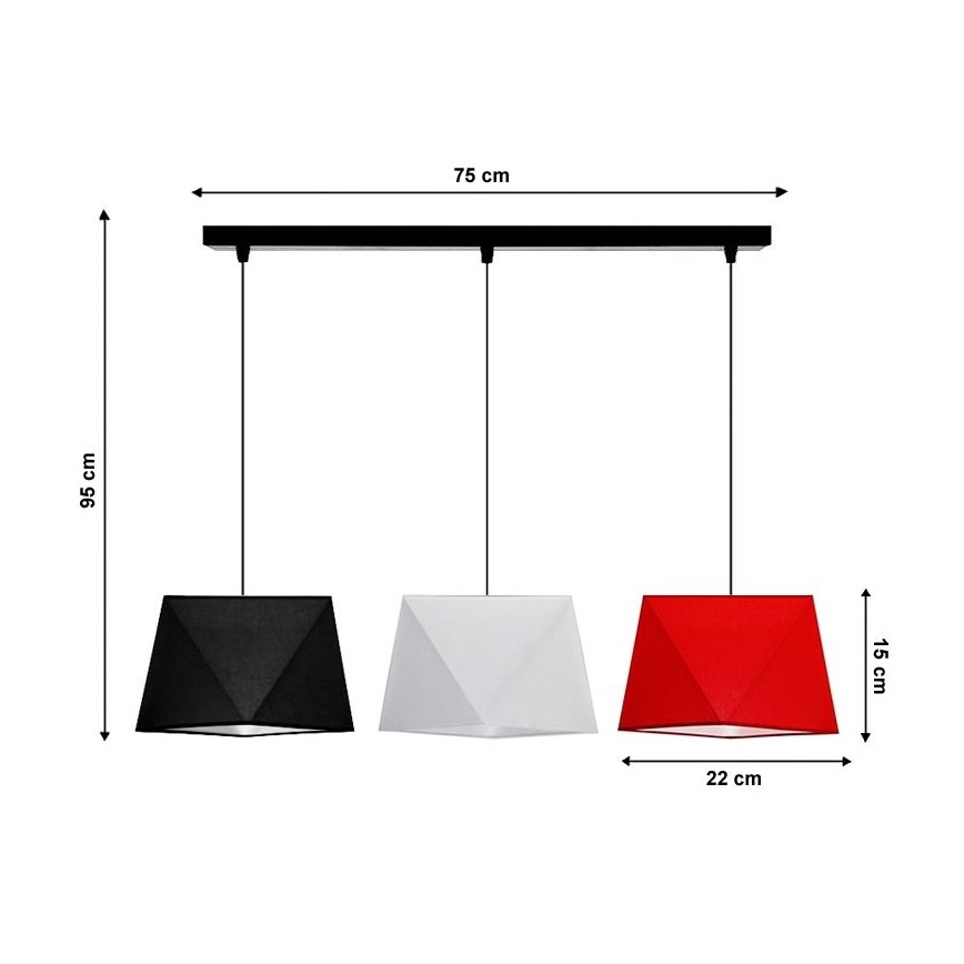 Hängeleuchte DIAMENT 3xE27/60W/230V