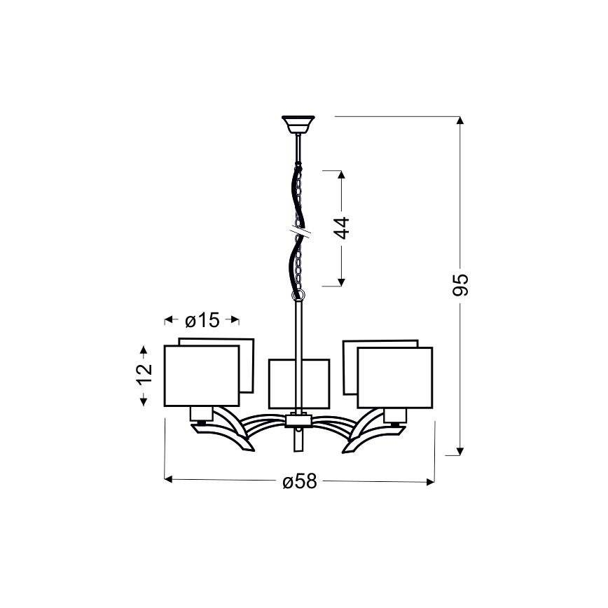 Hängeleuchte DRAGA 5xE27/60W/230V beige/chrom glänzend