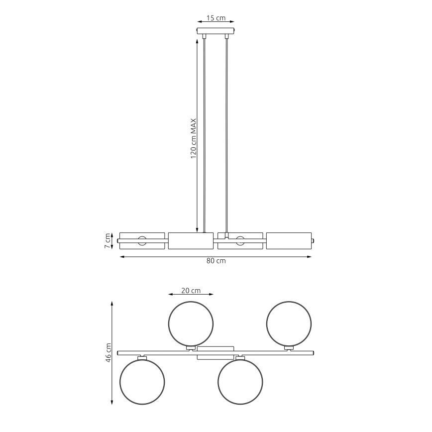 Hängeleuchte DRUMZ 4xE14/10W/230V grau