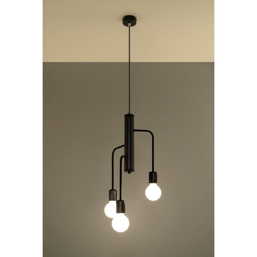 Hängeleuchte DUOMO 3M 3xE27/60W/230V schwarz