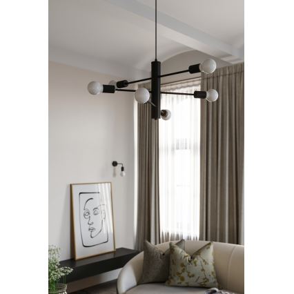 Sollux SL.0305 - Hängeleuchte DUOMO 6 6xE27/60W/230V schwarz