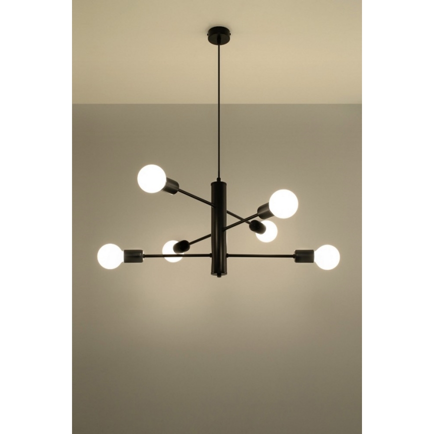 Hängeleuchte DUOMO 6 6xE27/60W/230V schwarz