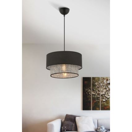Hängeleuchte ECHO mit Kabel 1xE27/60W/230V schwarz/grau