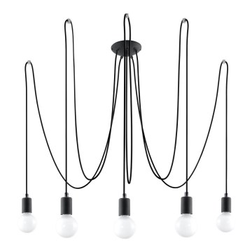 Hängeleuchte EDISON 5 5xE27/60W/230V Spinne schwarz