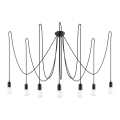 Hängeleuchte EDISON 7 7xE27/60W/230V Spinne schwarz