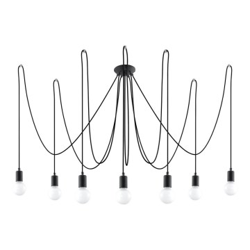 Hängeleuchte EDISON 7 7xE27/60W/230V Spinne schwarz