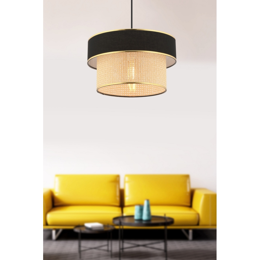 Hängeleuchte ERO mit Kabel 1xE27/60W/230V schwarz/beige