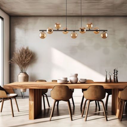 Hängeleuchte ESTERA 9xG9/6W/230V braun/rauchig beige